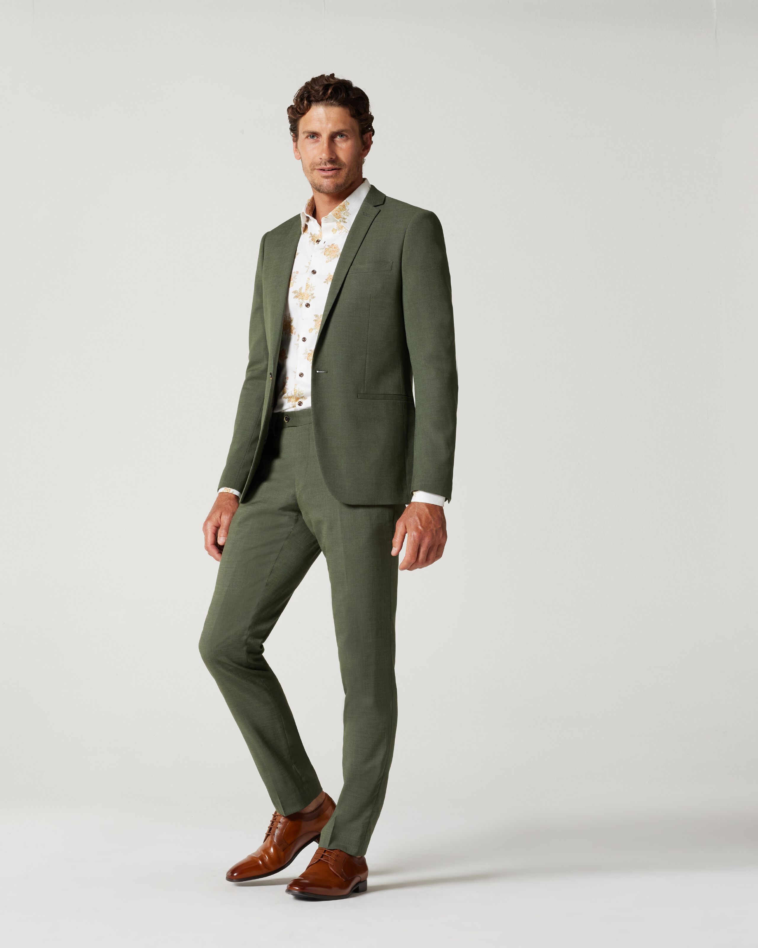 Mens khaki suit discount jacket
